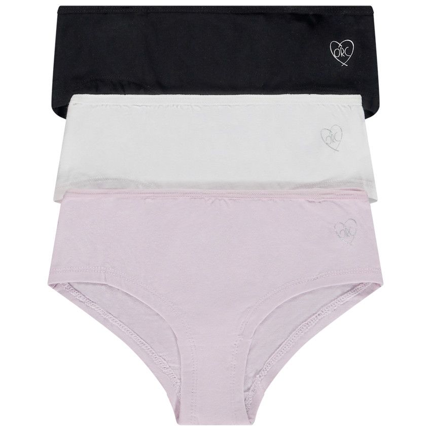 Lot de 3 shorties en coton unis - Lilas