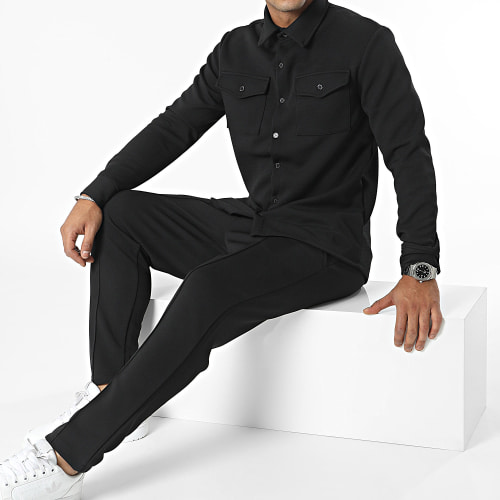 Ensemble Chemise Manches Longues Et Pantalon Chino Noir