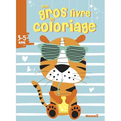Mon gros livre de coloriage (3-5 ans) - Tigre avec lunettes