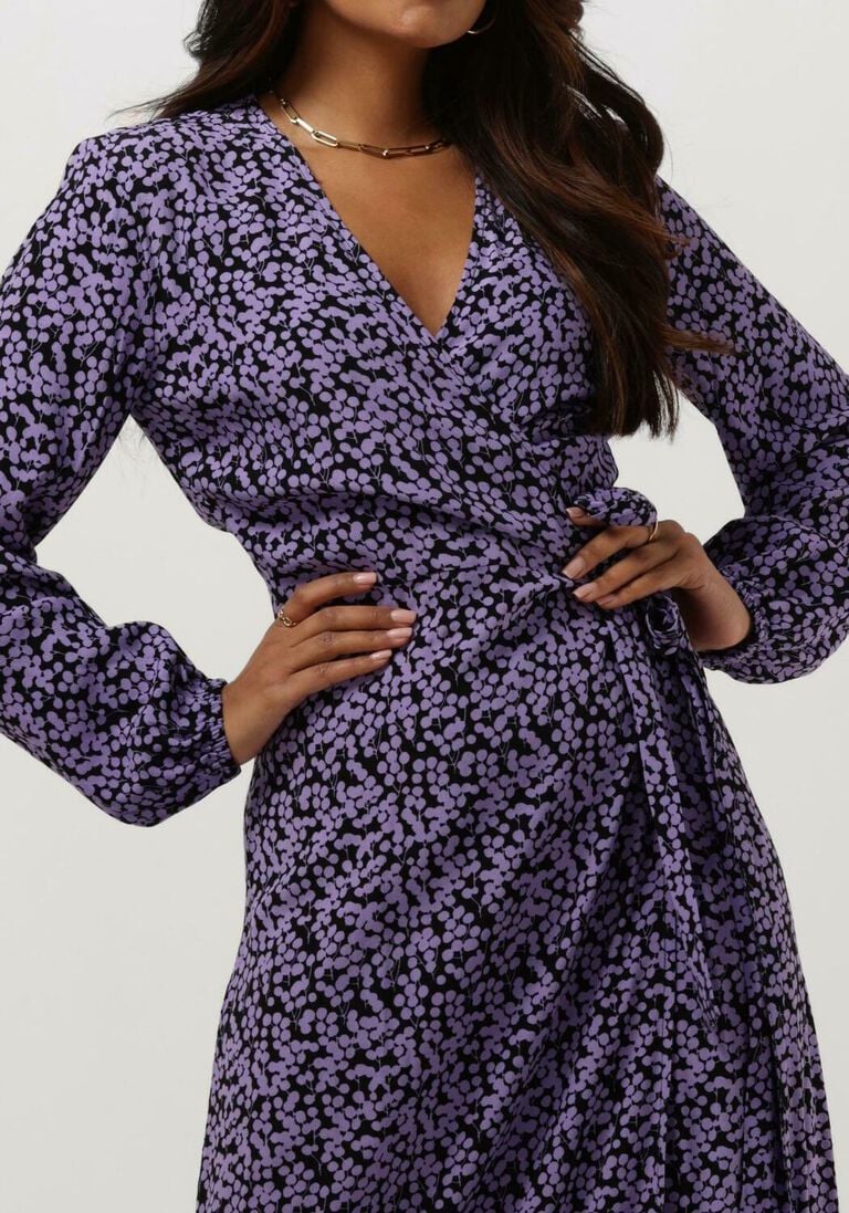 MODSTR\u00D6M paarse modstr&ouml;m midi jurk chesli md print wrap dress