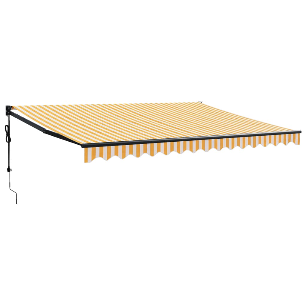 Auvent rétractable automatique jaune et blanc 4x3 m