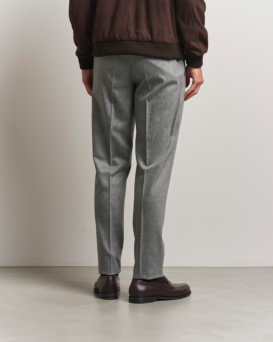 PT01 Slim Fit Wool/Cashmere Drawstring Trousers Grey Melange