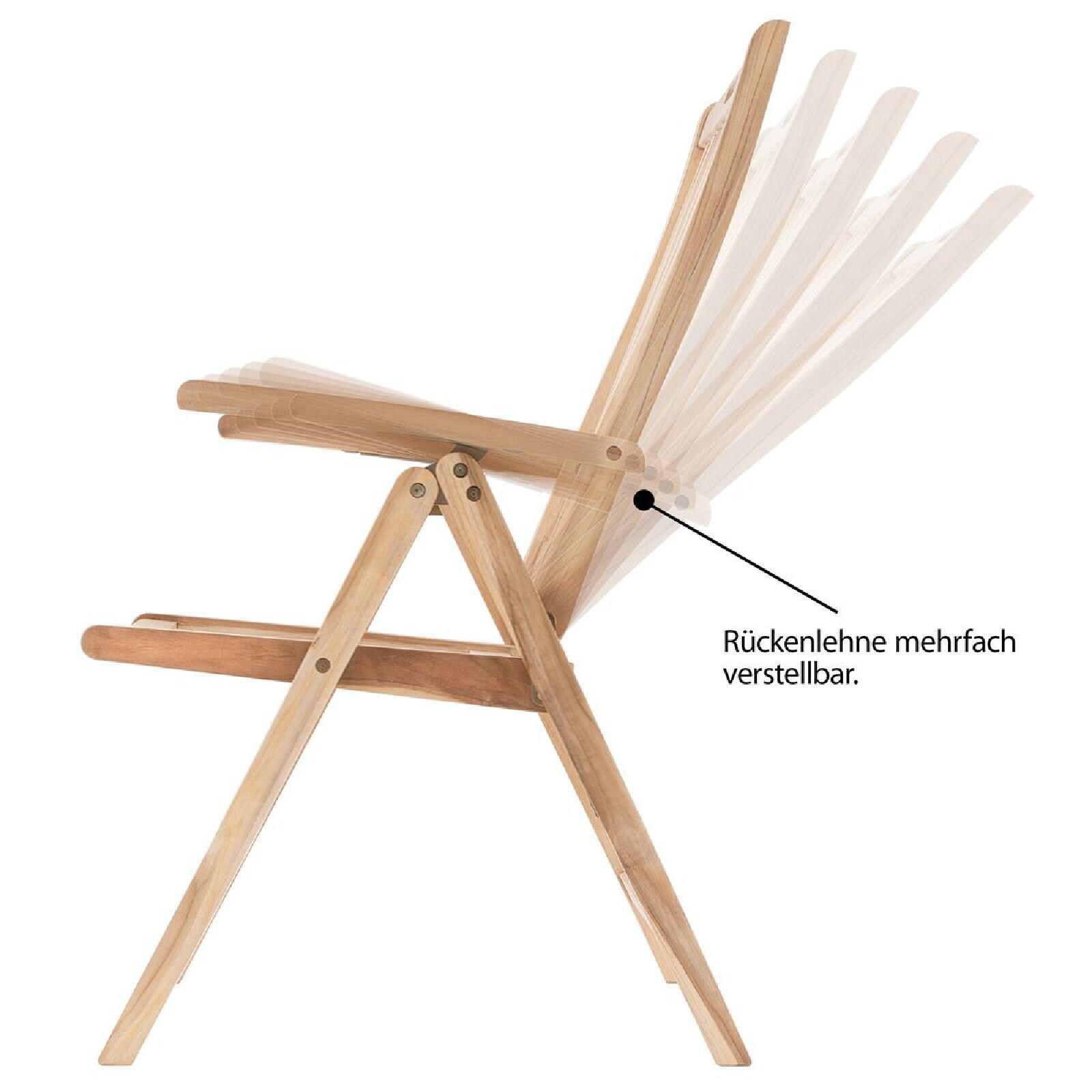 VCM Gartenstuhl Hochlehner Klappstuhl Holz Teak Outdoor