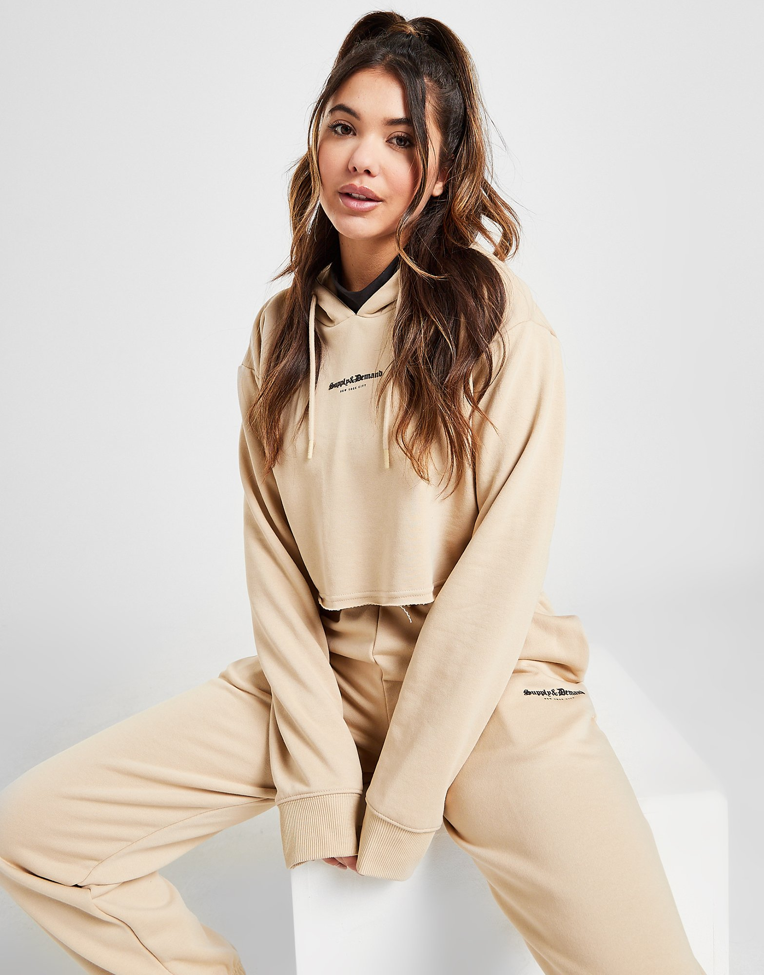 Supply & Demand Sweat à Capuche Crop Gothic Femme
