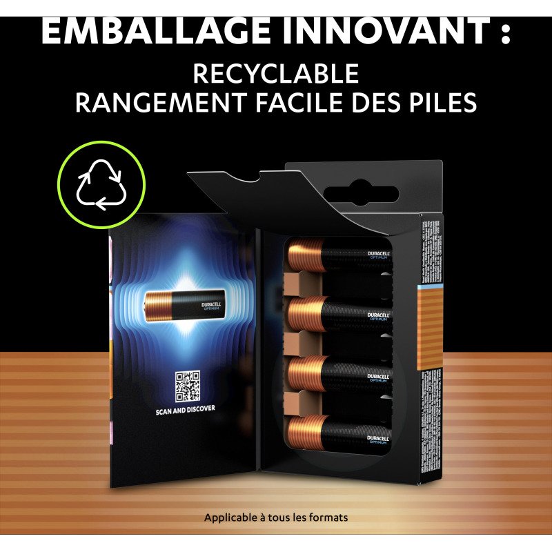 Duracell Optimum - Pack de 8 piles Alcalines AA/LR06 - 1,5V