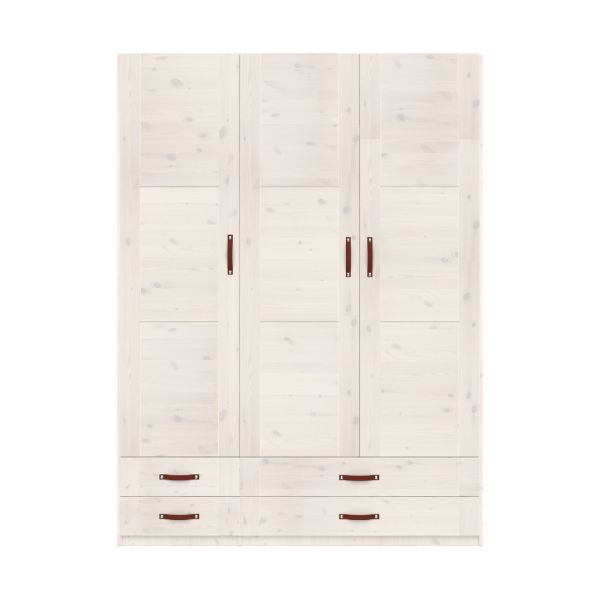 LIFETIME Kidsrooms Kledingkast 3-Deurs - 4 Laden - White Wash