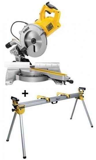 DeWalt DWS778 verstekzaag 1850W met XPS schaduwlijn DWS778-QS met onderstel DE7023