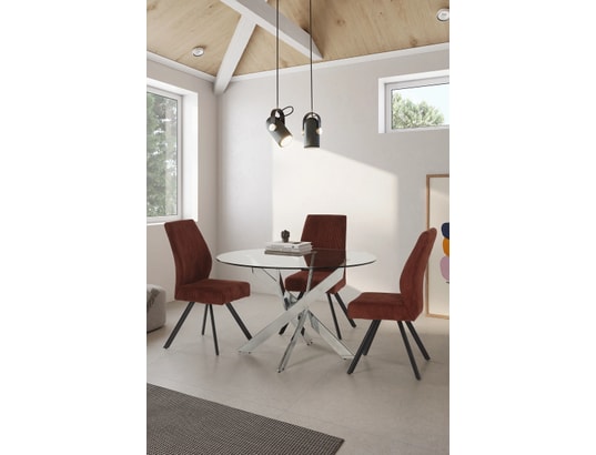 CONCEPT1 - Table Ruth 120 x 120 x 76 cm pied chromé
