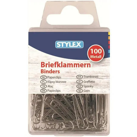 Stylex Briefklammern Metall, blank, 100 Stück