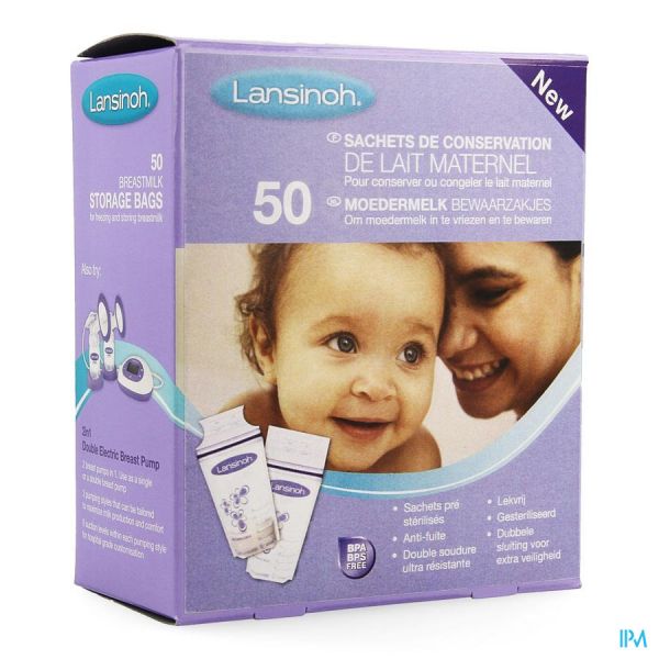 Lansinoh Bewaarzakjes Borstvoeding (50 stuks)