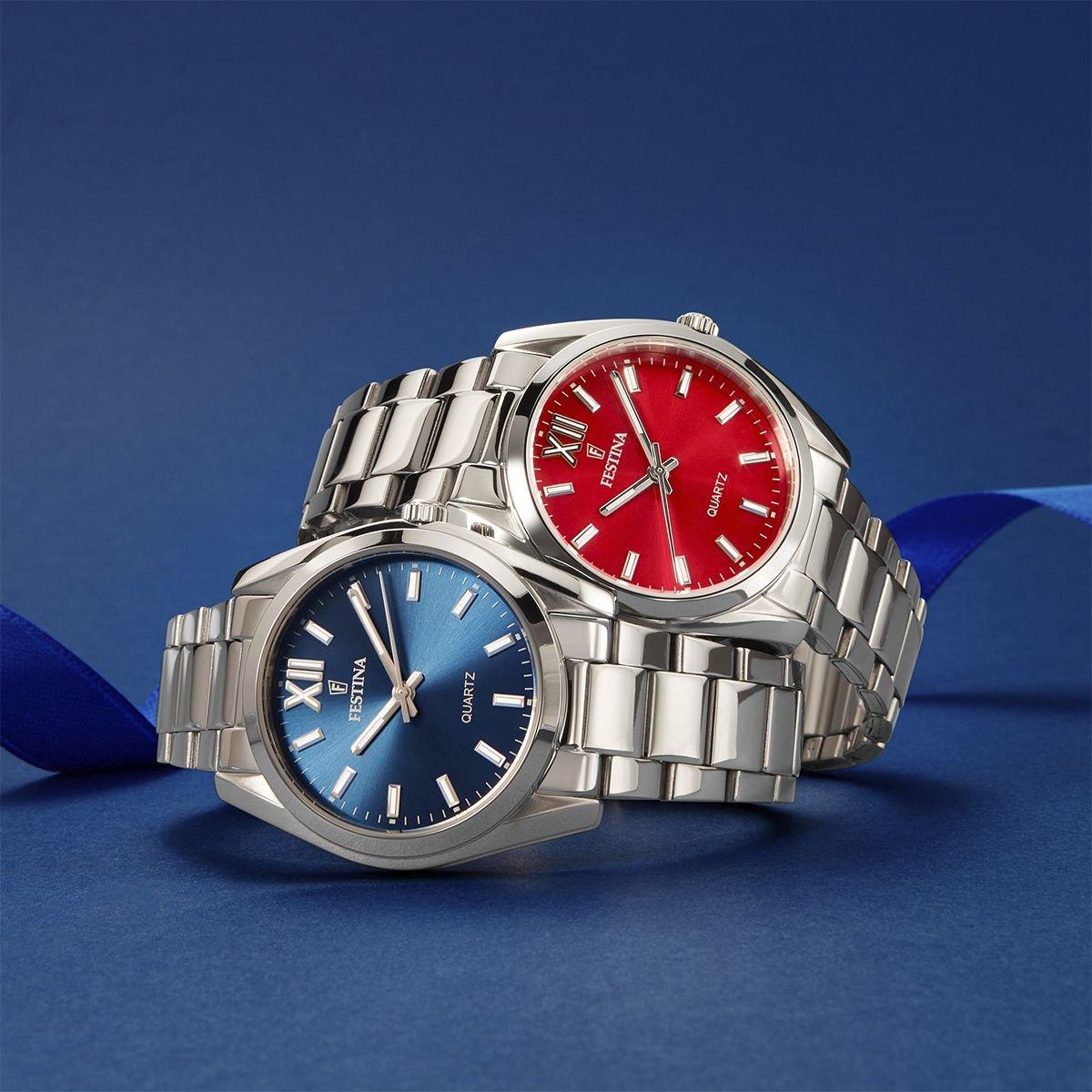 Festina Unisex Festina Silver Red Face Watch