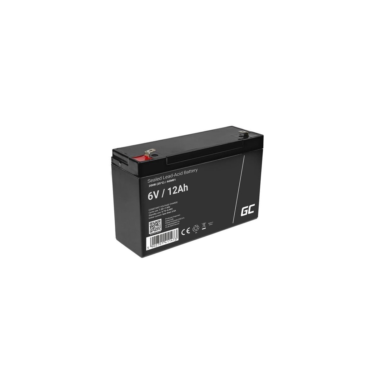 Green Cell AGM Batteri 6V 12Ah