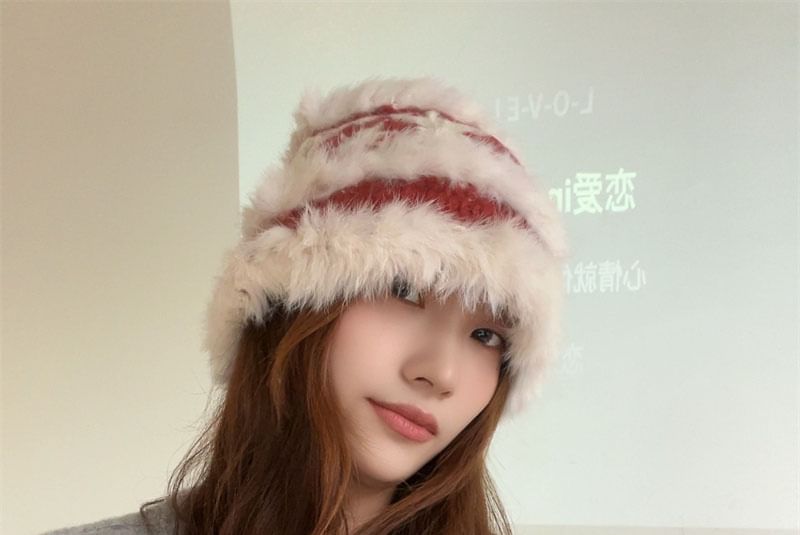 Zaalouk - Fluffy Trim Knit Beanie