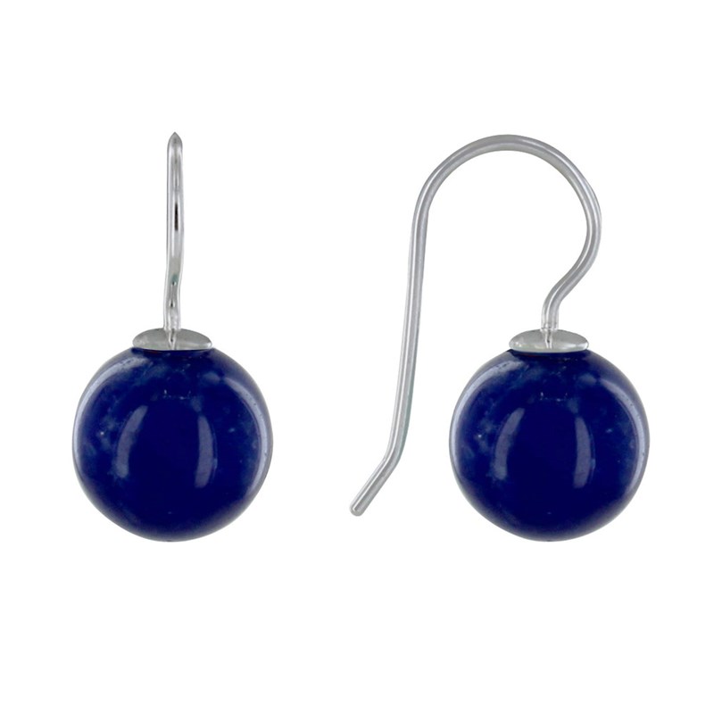 Boucles d'Oreilles Argent Billes de Sodalite