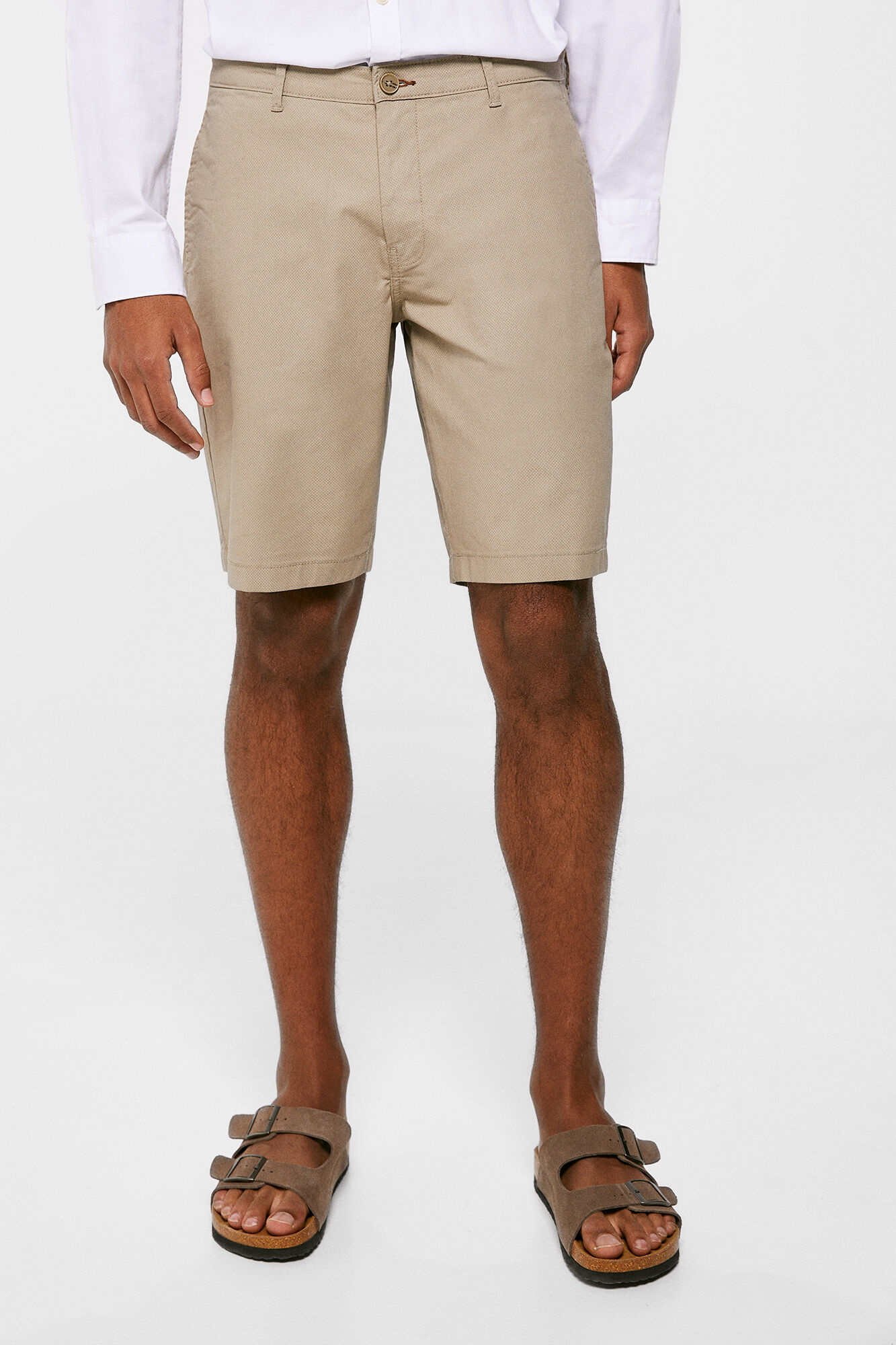 Bermuda Micro Estampada - Marrom