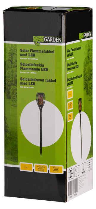 Fakkel med solceller Ø12 x H78 cm - Garden