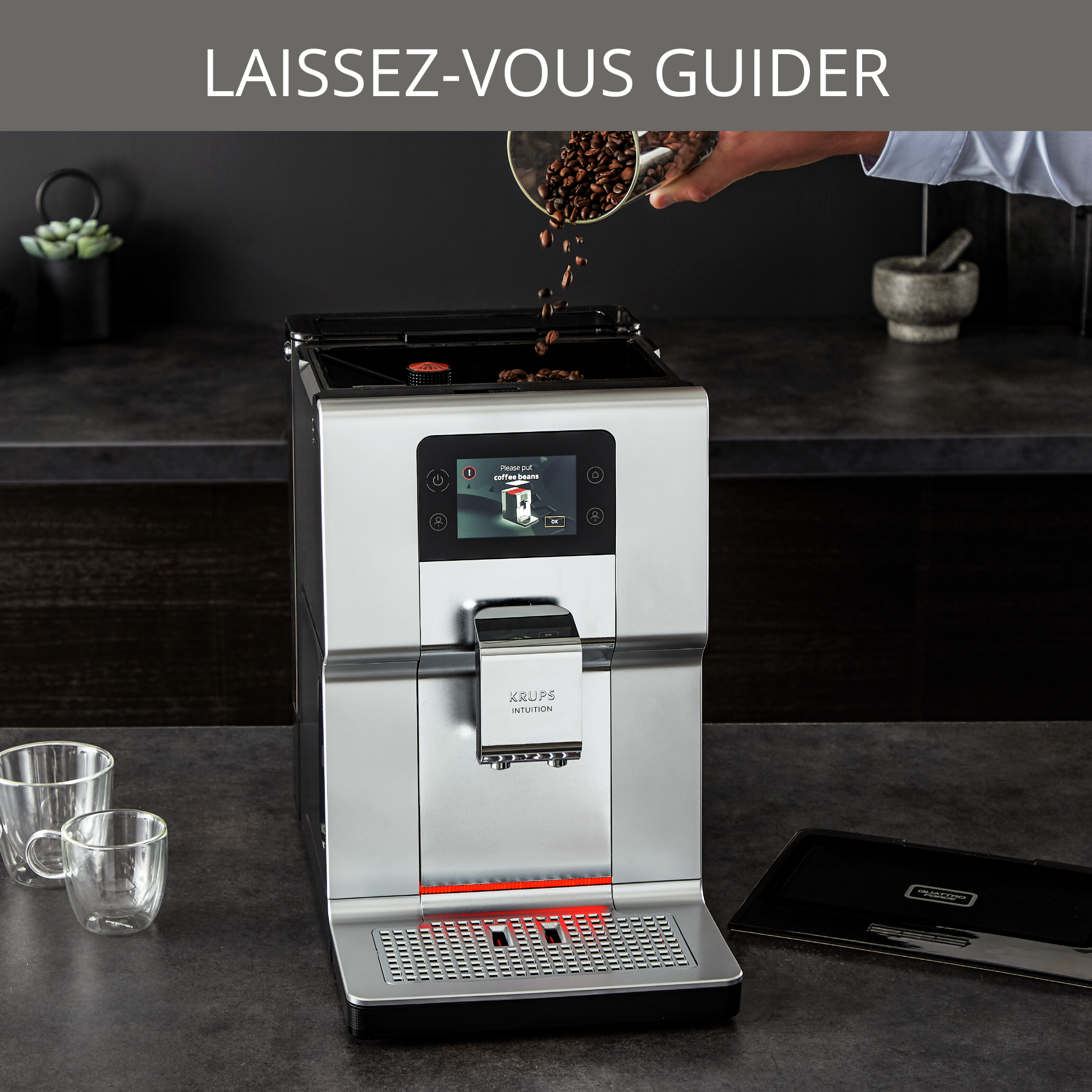 Intuition Préférence+, Machine à café à grain, 15 boissons, Ecran tactile couleur