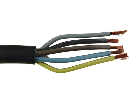Rubberen slangkabel H07 RN-F 5G10 zwart, verkocht per meter