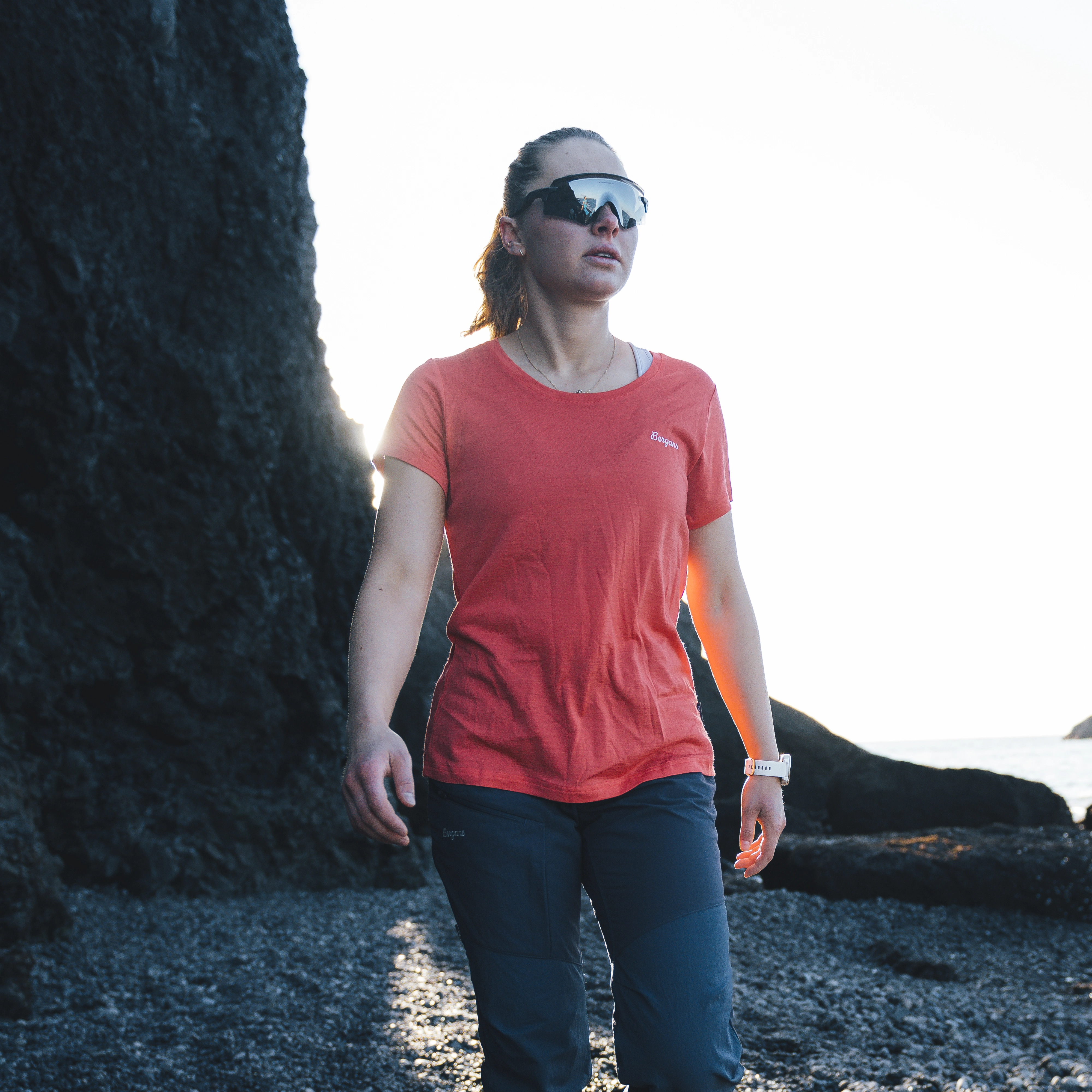 Rabot Emblem Wool Tee Women Peachy Red