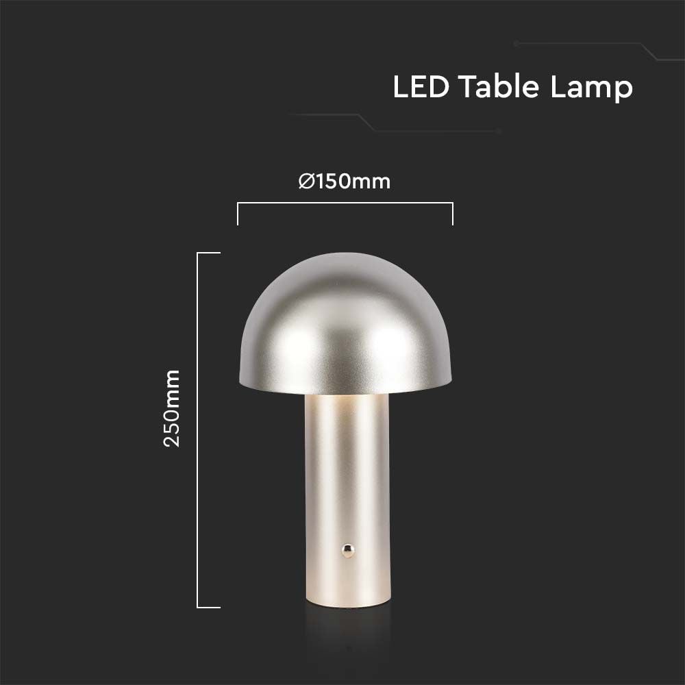 Gouden oplaadbare tafellampen - Champagne - IP20 - 3W - 200 lumen - 3IN1