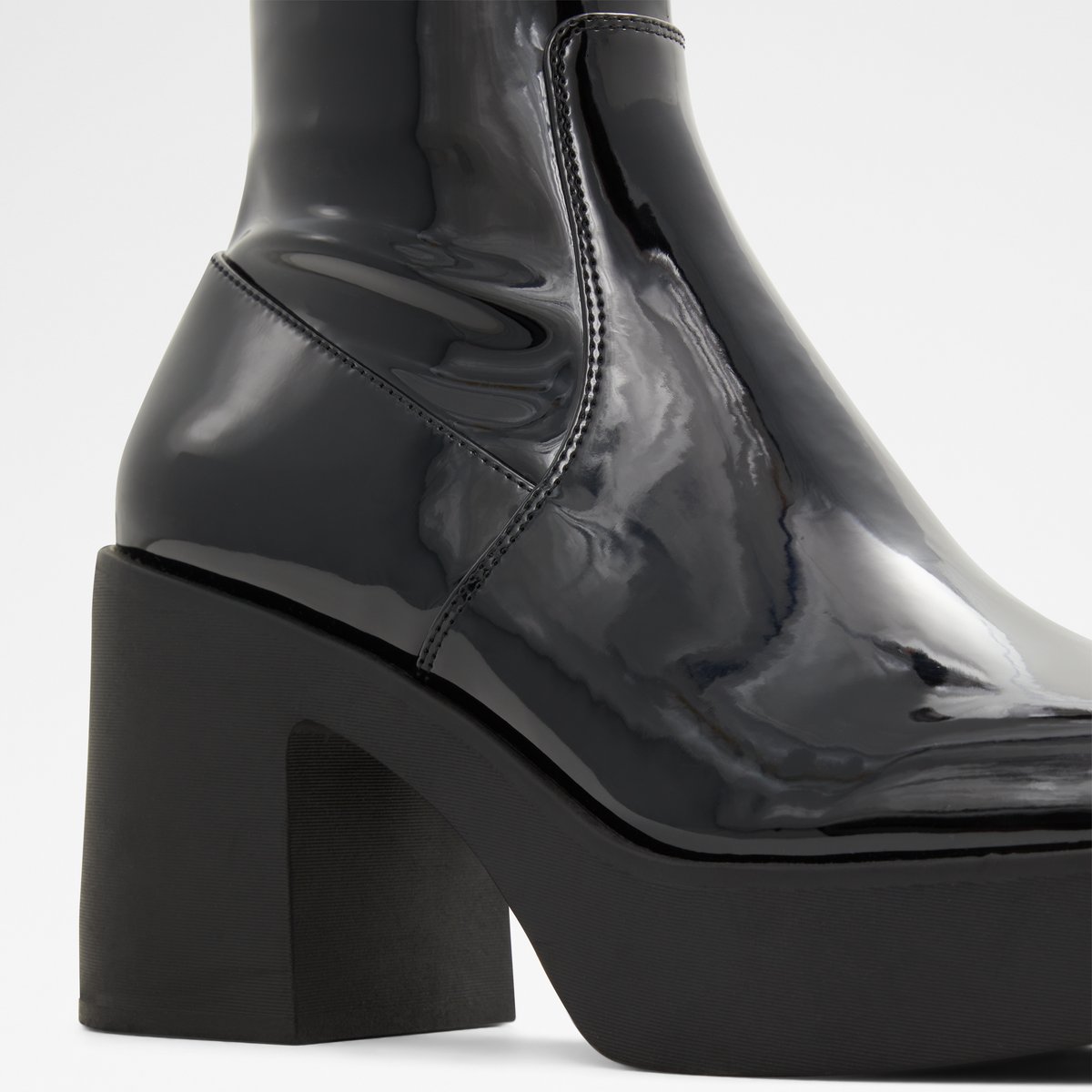 Upstep Black Synthetic Patent Women Ankle boots