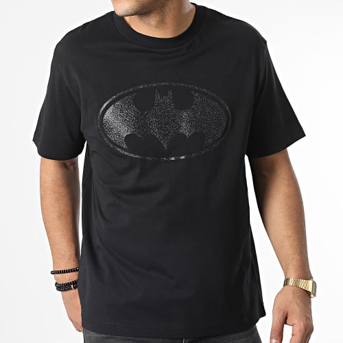 Tee Shirt Oversize Large Glitter Logo Noir