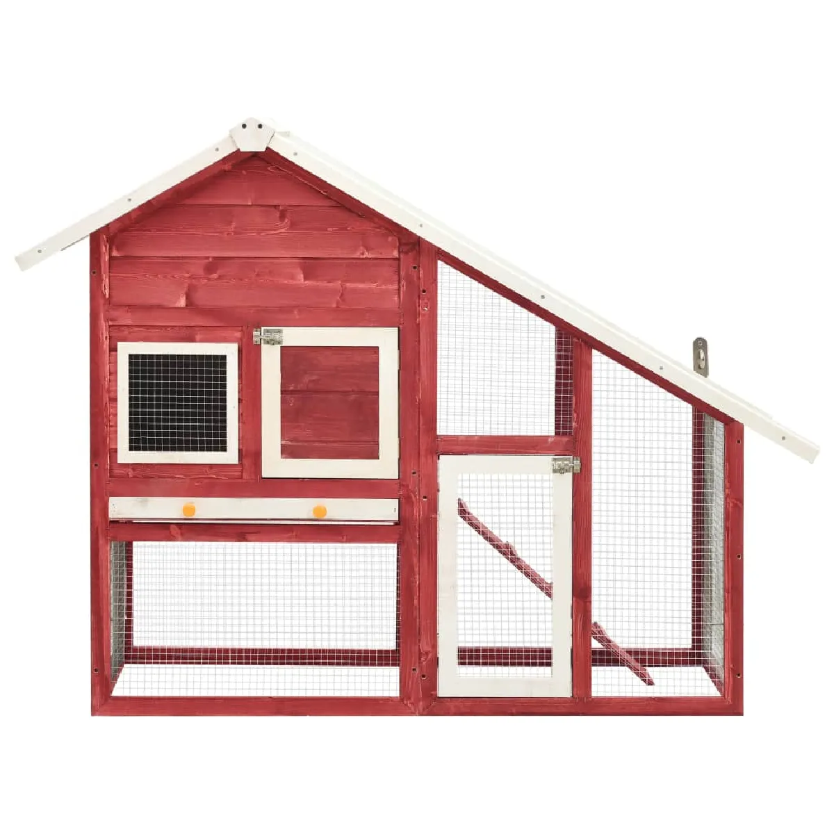 vidaXL Clapier Rouge et Blanc 140x63x120 cm
