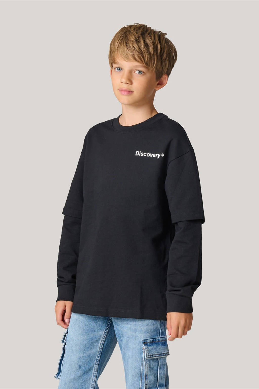 Shoeby longsleeve met backprint zwart