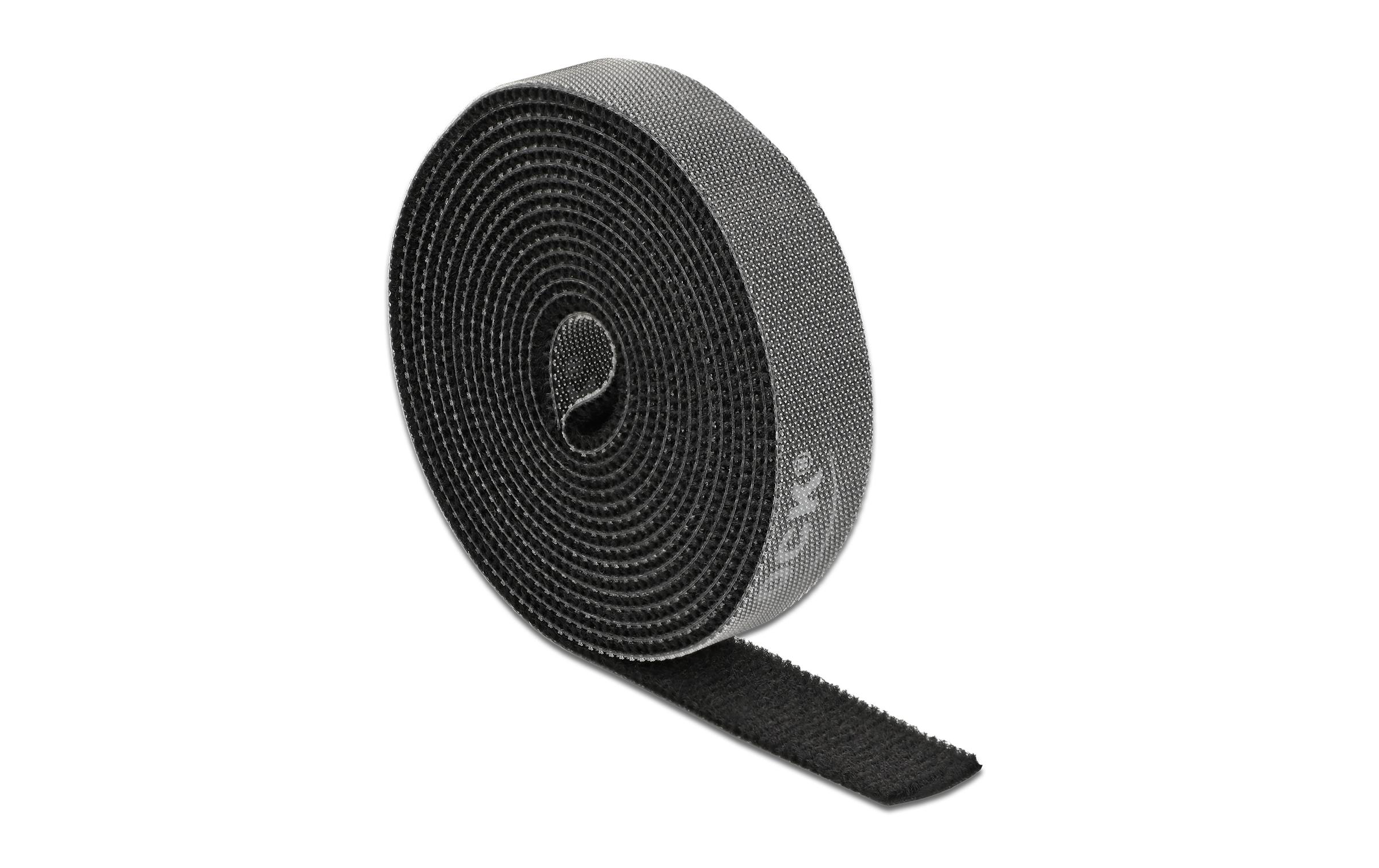 Klettband 2 m x 15 mm SchwarzDelock Klettband auf Rolle L 2 m x B 15 mm Schwarz
