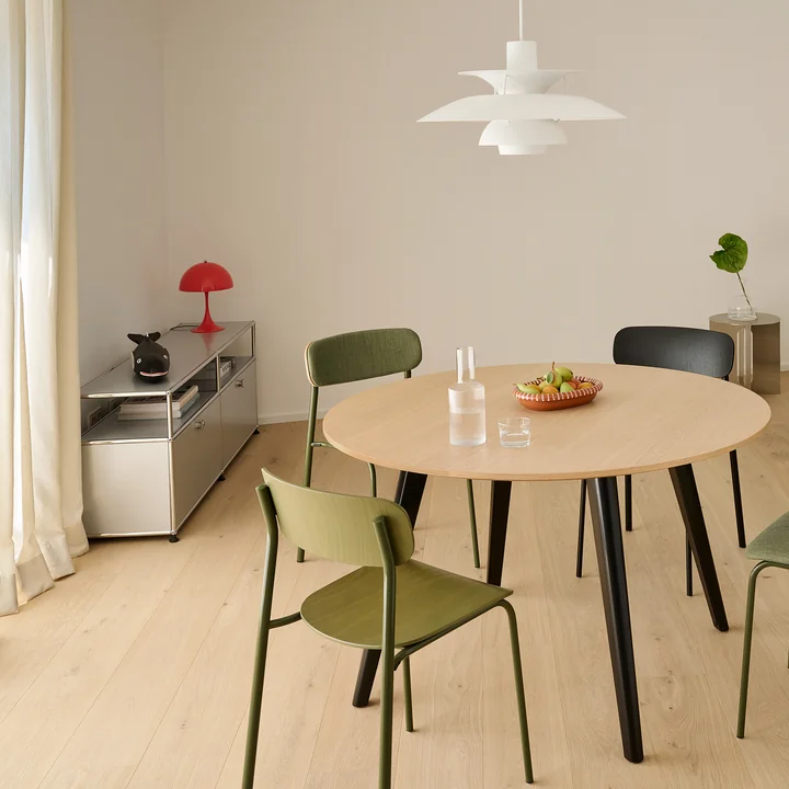 Thonet - S 243 Stuhl, Chrom / Eiche klar lackiert