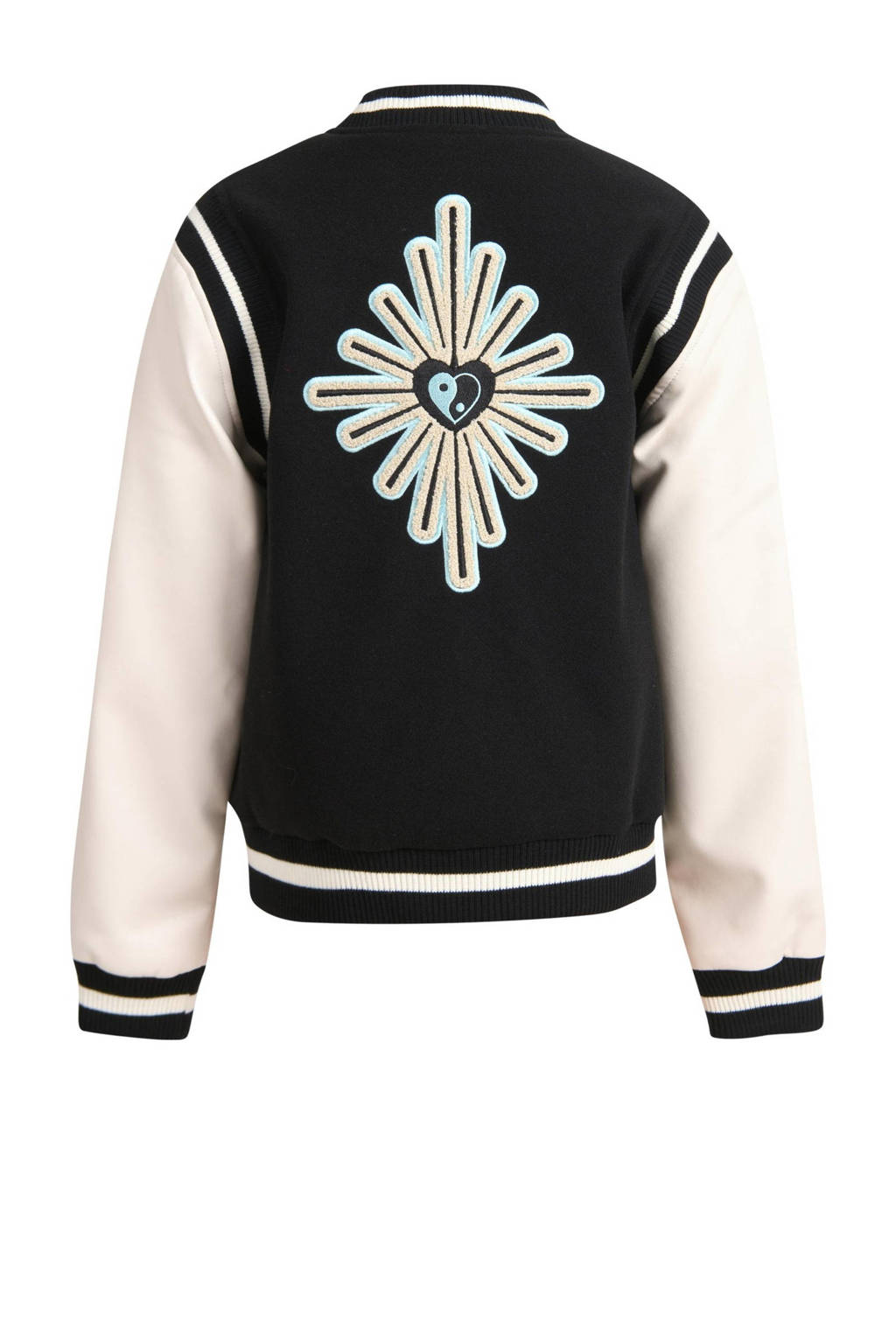 Shoeby baseball jacket zwart/ecru