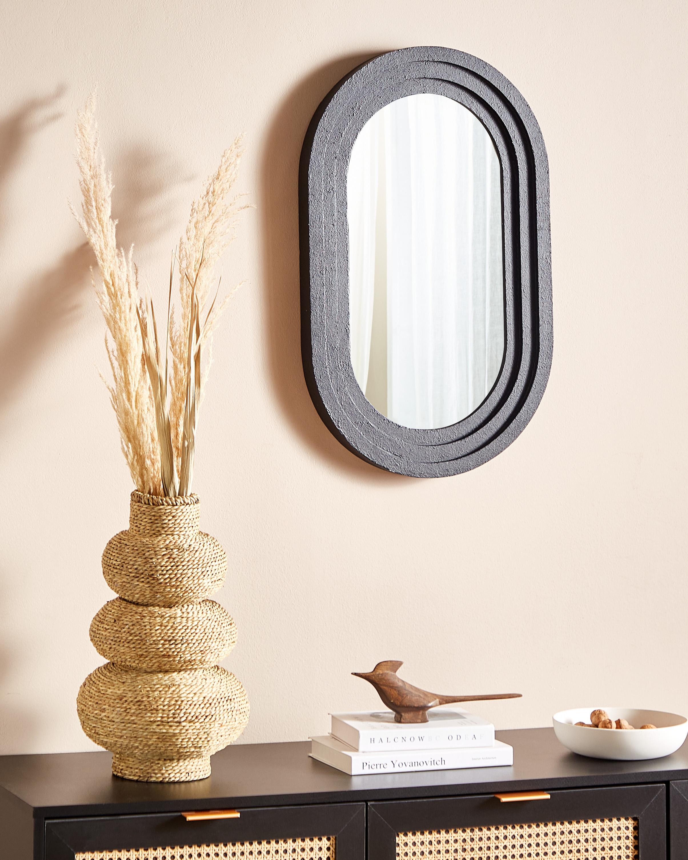 Wandspiegel MASSILLY 43 cm 69 cm Zwart