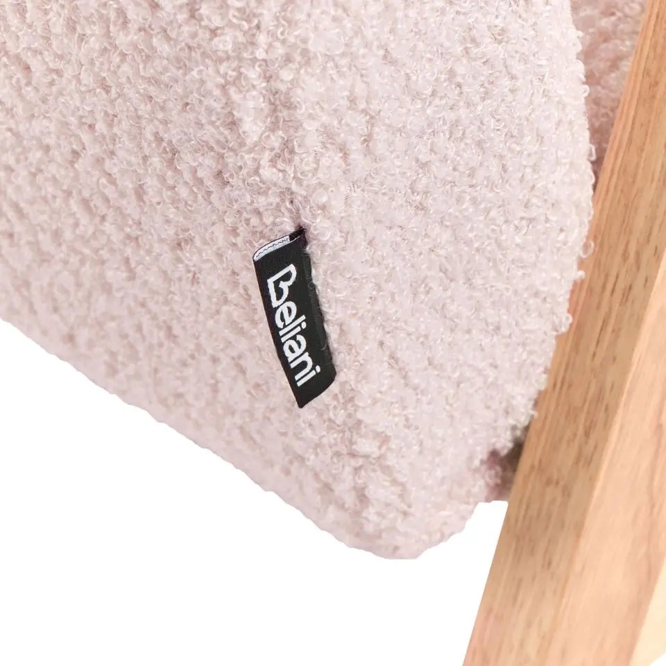 LINDE - Kinderfauteuil - Pastelroze - Bouclé