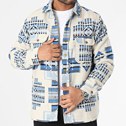 Surchemise Beige Bleu Clair