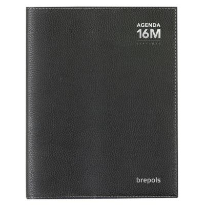 Agenda Calpe - 16 mois - 1 semaine par 2 pages - 21,9 x 15,9 cm - noir - Brepols