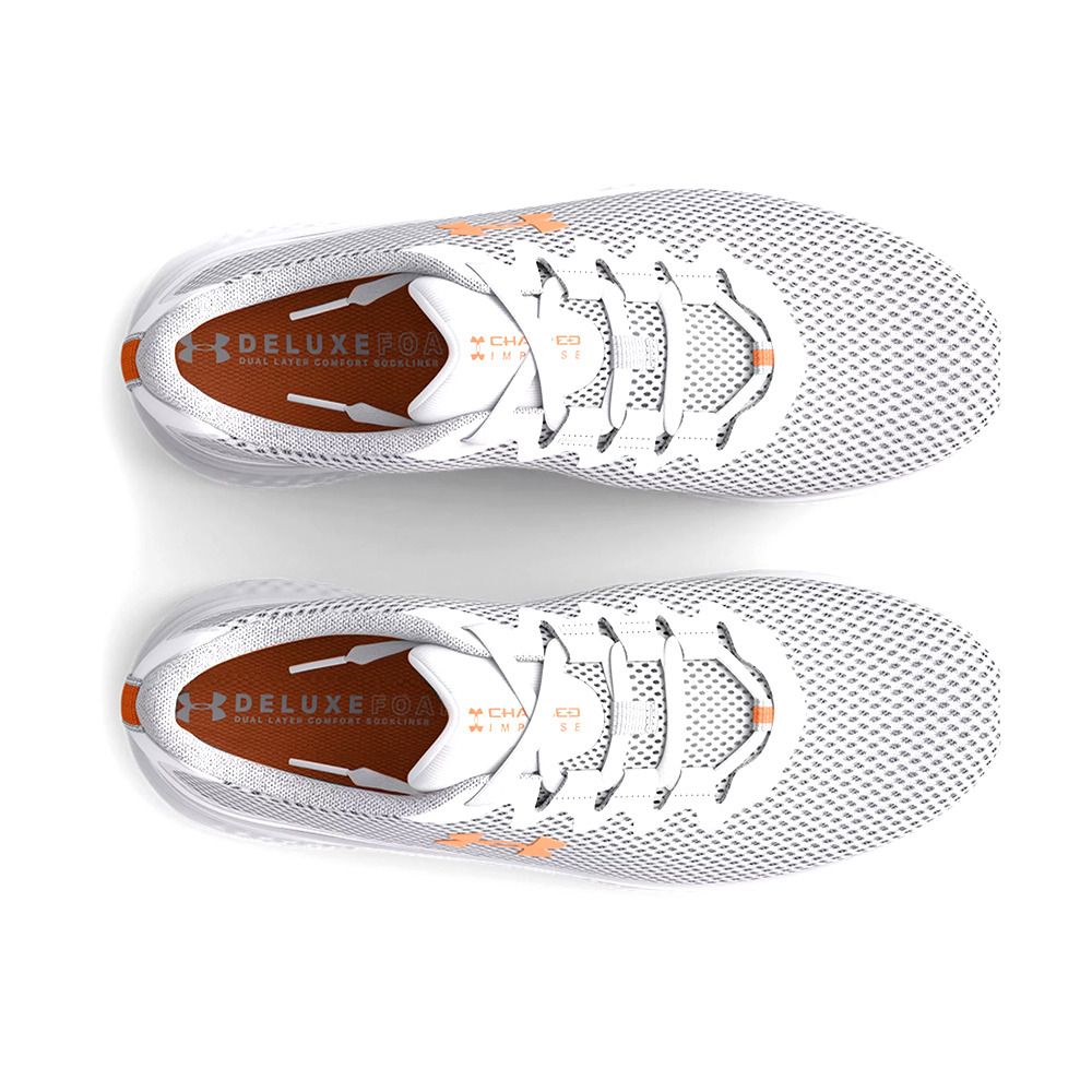 Under Armour UA CHARGED IMPULSE 3 - Chaussures running Femme white/white/orange tropic
