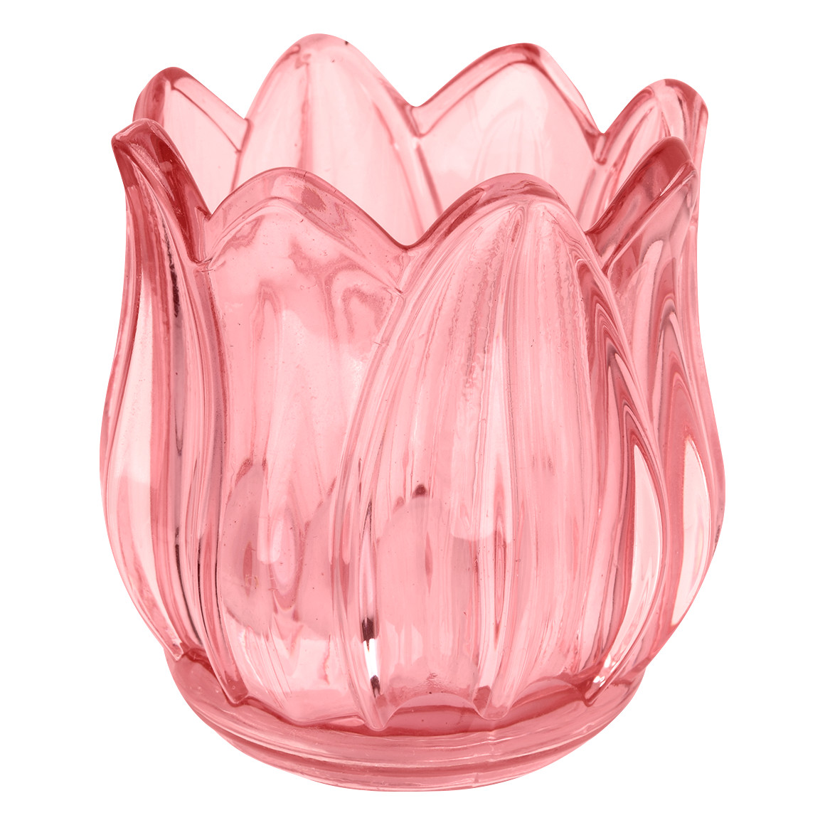 Teelichthalter in Tulpen-Form rosa