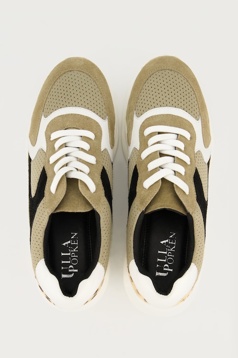 Leder-Sneaker, Colormix, Fersen-Print, Weite H
