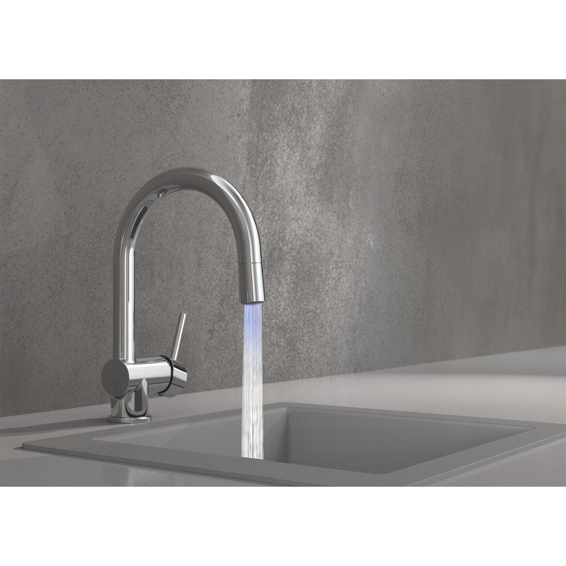 Küchenarmatur - Chrom - Hochdruck - Eco-Click