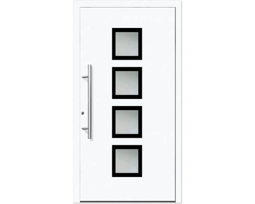 Voordeur aluminium/PVC Smart A08 2.0 RC2 wit 1000 x 2100 links incl. montageset, stanggreep, profielcilinder incl. 3 sleutels