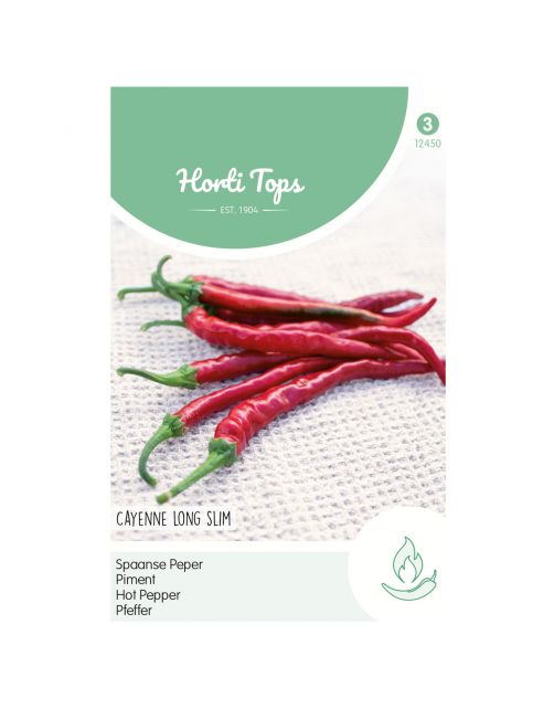 Hortitops Peper Cayenne Long Slim - Spaanse Lange Rode - Groentezaden - 1.5 g