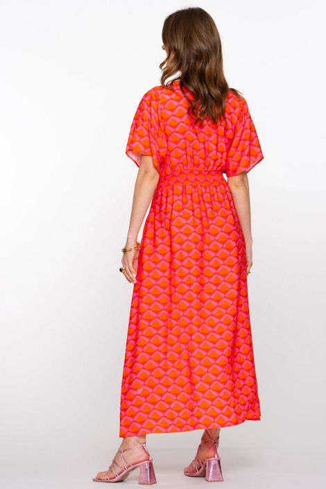 Geisha oranje dames jurk