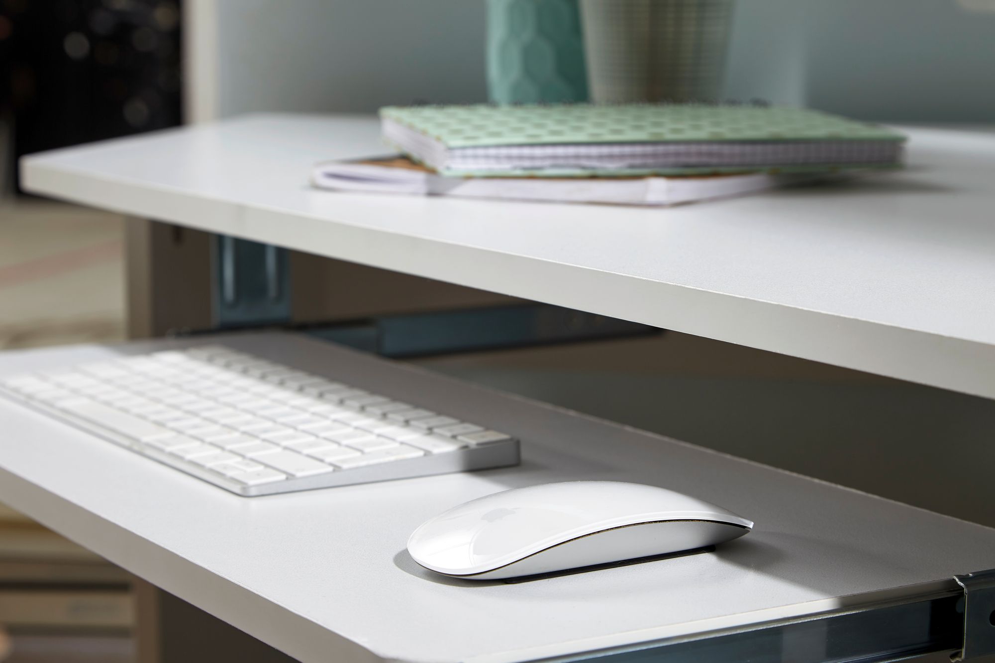 FineBuy Eckschreibtisch Computertisch ROM Weiß mit Ablage PC Schreibtisch
