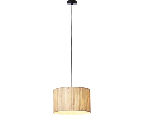 Hanglamp, 1-lichts, HxØ 120x35 cm, zwart/naturel, 99428/09