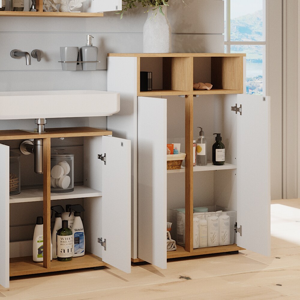 Vicco Midischrank Didi Weiß Eiche 60 x 97 cm mit 2 Türen