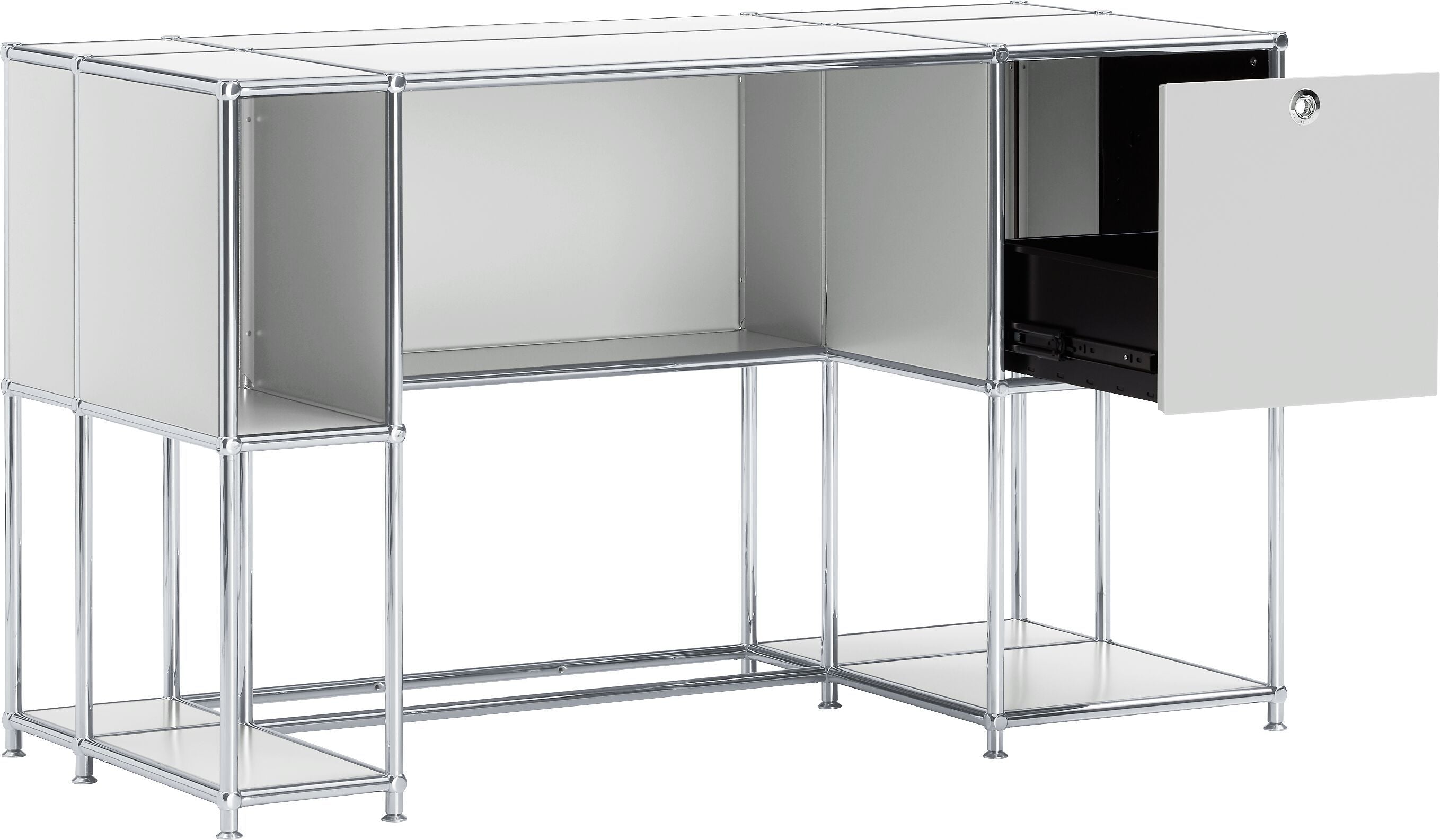 FLEXCUBE Schreibtisch - Hellgrau / B: 134.0 cm x T: 60.0 cm x H: 80.0 cm