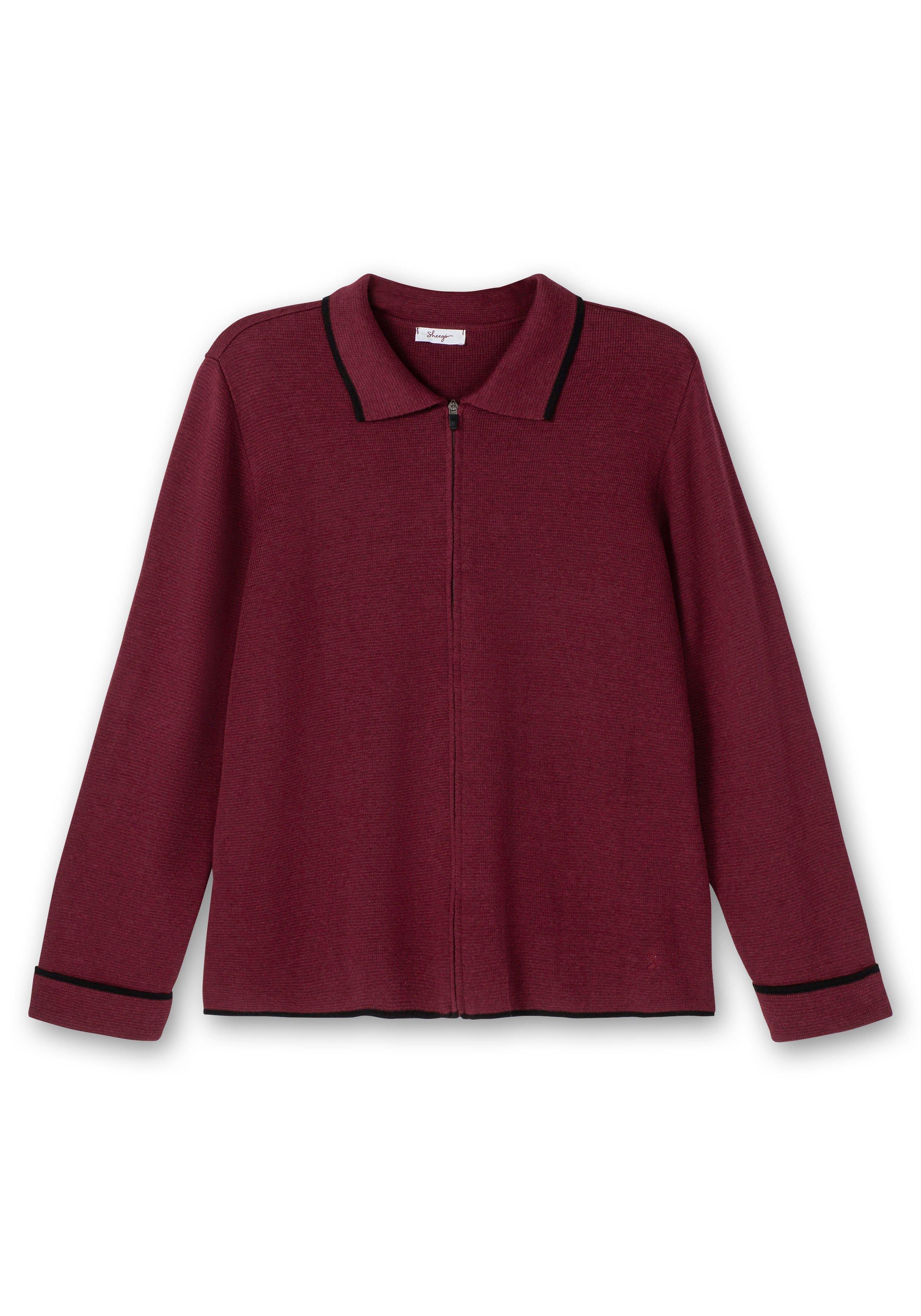 Strickjacke mit Polokragen und Reißverschluss