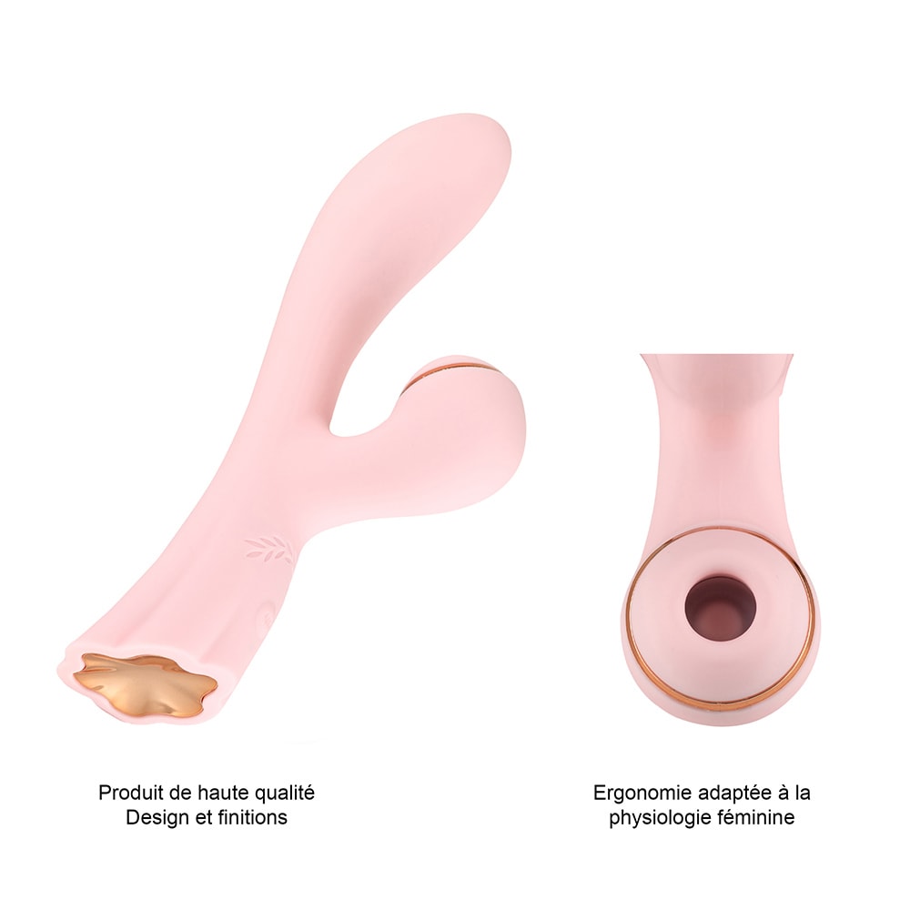 Stimulateur de clitoris & vibromasseur point G - Rose - 15 programmes