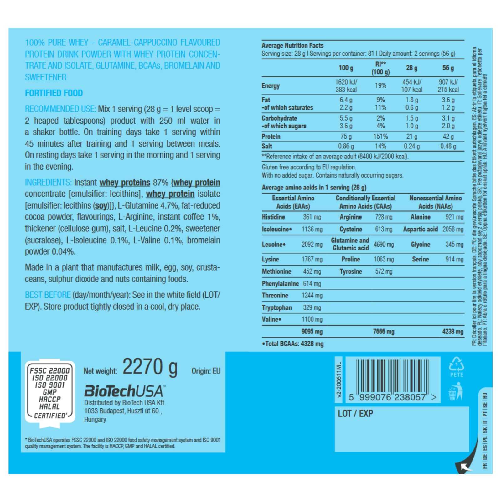 Biotech USA 100% Whey Pure 454 g
