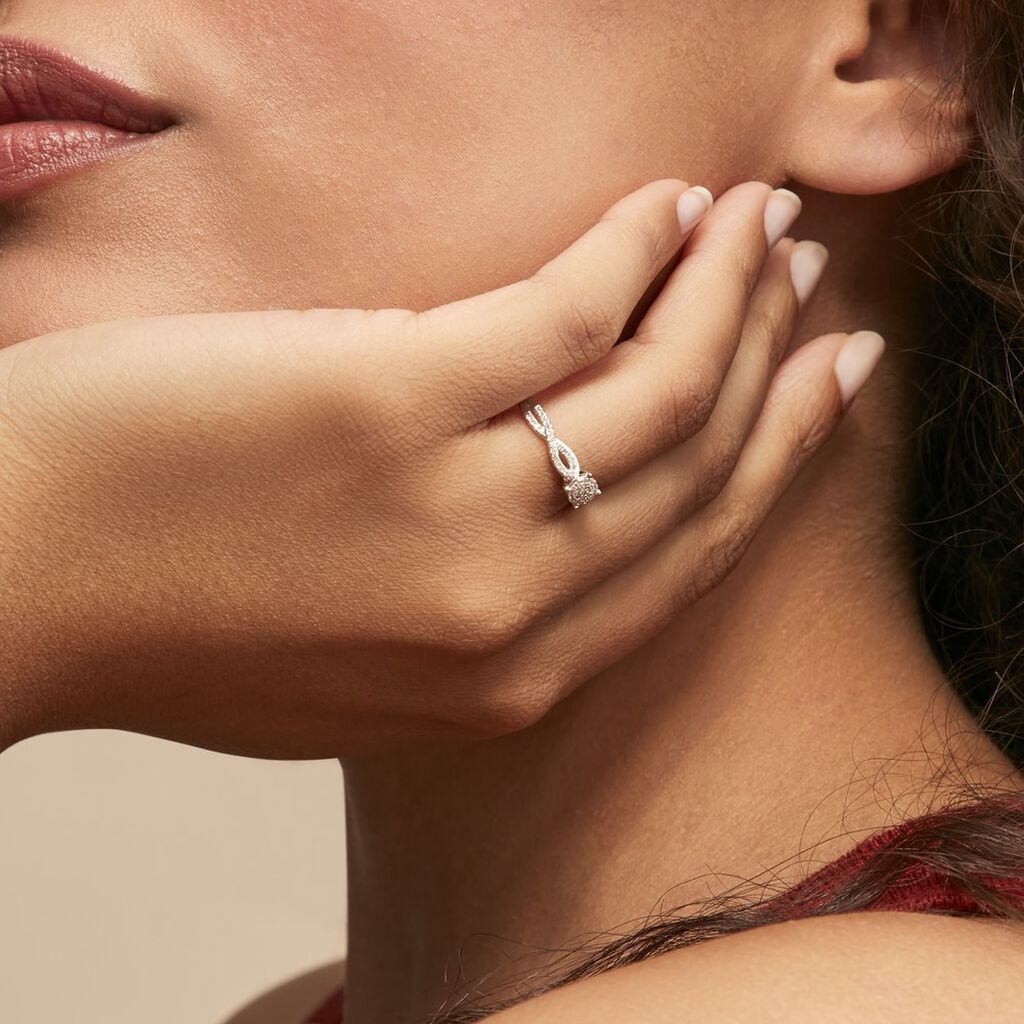 Bague Roseline Or Blanc Diamant